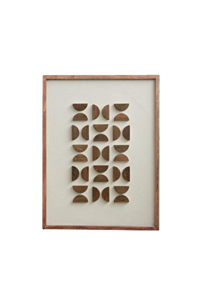 Icon Living لوحة جدارية أنيقة من الخشب الطبيعي بتصميم نصف قمر