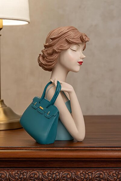 BİNDAWOOD قطعة ديكور تمثال سيدة - أزرق