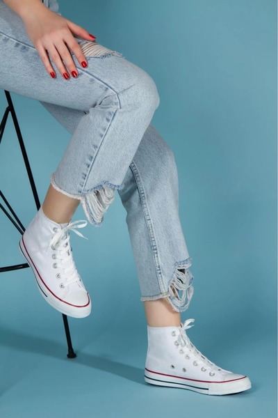 Rassen Siyah - Keten Günlük Bilekli Spor Ayakkabı Unisex Kadın Erkek