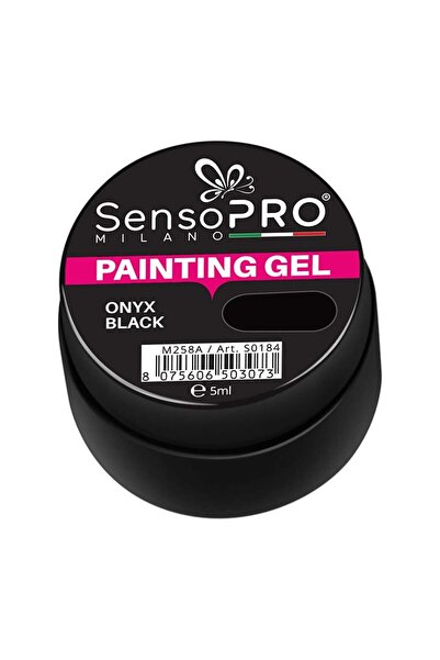 SensoPRO Milano Vopsea UV pentru unghii cu gel Onyx Negru 5ml,
