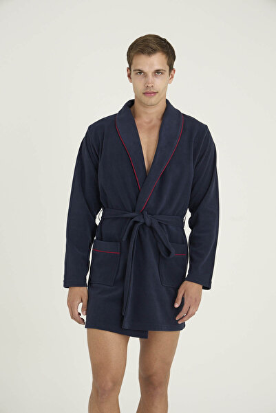 KLY Men's Single Robe-Pajama with Stripe Detail Comfortable Design