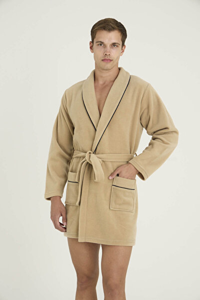 KLY Men's Single Robe-Pajama with Stripe Detail Comfortable Design