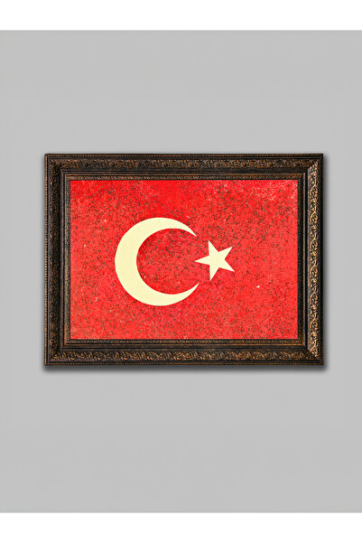 WoodyArts Πίνακας με μοτίβο από μαρμάρινο πέτρα Al Bayrak – Χάλκινο αντίκες πλαίσιο