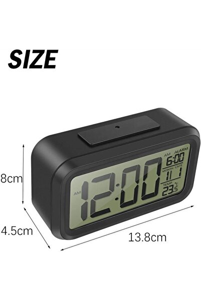 Primo Plus LED Digital Electronic Alarm Clock With Calendar And Thermometer black