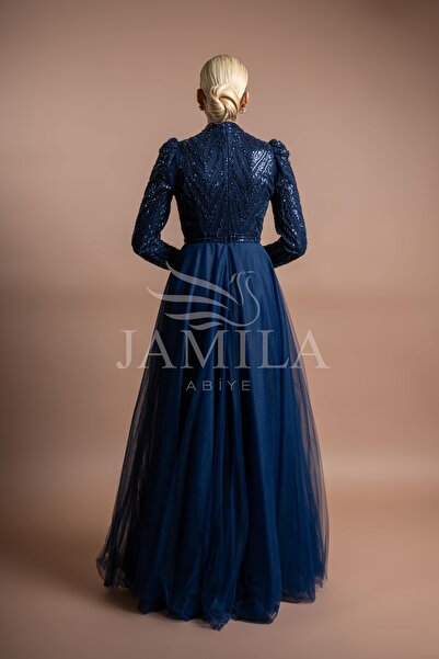 Lovely Dress Payetli Tül Uzun Prenses Abiye Elbise