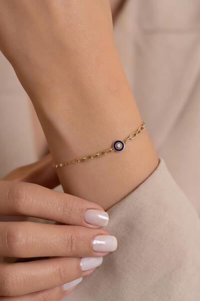 AMES GOLD KUYUMCULUK 14 Ayar Altın Mineli Aynalı Zincir Ataş Bileklik