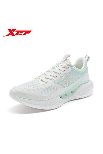 Xtep Femei Canvas White/Light Fruit Green Running Shoes 6912670733970