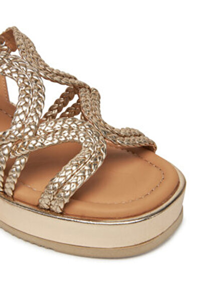 Unisa Γυναικεία Σανδάλια χρυσά UNISA-KALB_SHF PLATINO