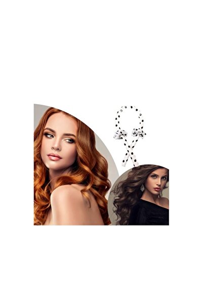 Doty RibbonCurl Dots Hair Styling Ribbon, 90 cm, White with Black Dots