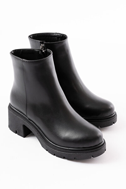 Madam Tarz Μπότες με φερμουάρ Clara με χοντρή σόλα