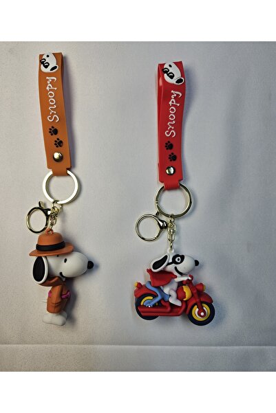 MAXBİ Snoopy Lüks Silikon 2'li Anahtarlık Seti