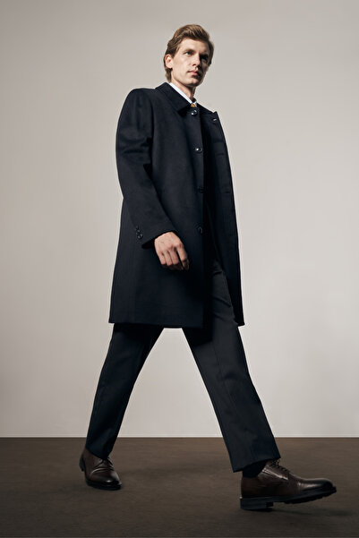 İmza Koyu Lacivert 110 Cm Kaşe Düz Sırt Kapitoneli Astar Comfort Fit Classic ...