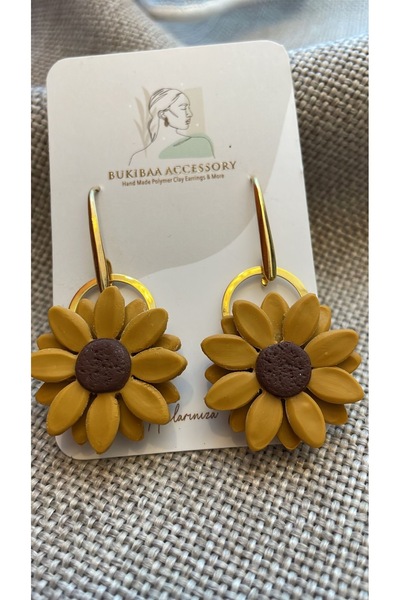 Bukibaa Sunflower Polimer Kil Küpe