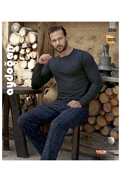 Aydoğan Men's Long Sleeve Modal Pajama Set – Soft, Comfortable, and Stylish Design