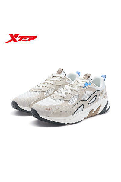 Xtep Barbati Leather Grey/Canvas White Casual Shoes 6912670733611