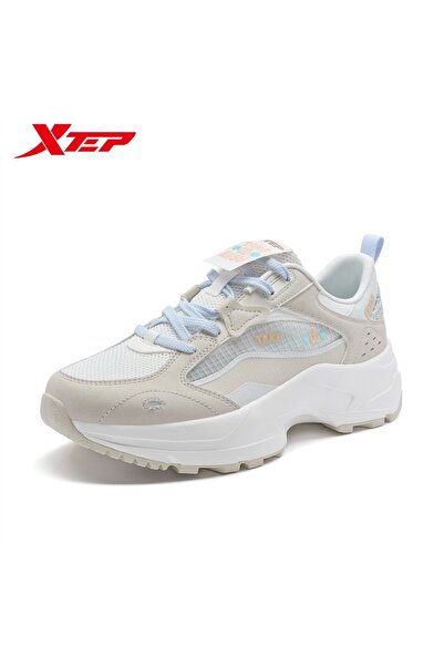 Xtep Pantofi sport din pânză pentru femei, albi/albi tea 6912670733949