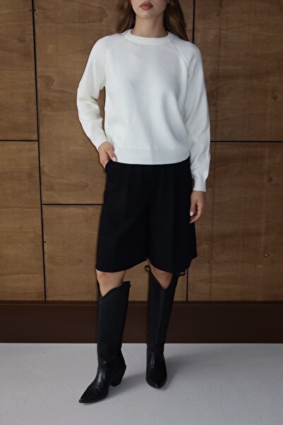 Noi Belis Basic Raglan Sleeve Crew Neck Knit Sweater Aw25Kz0057