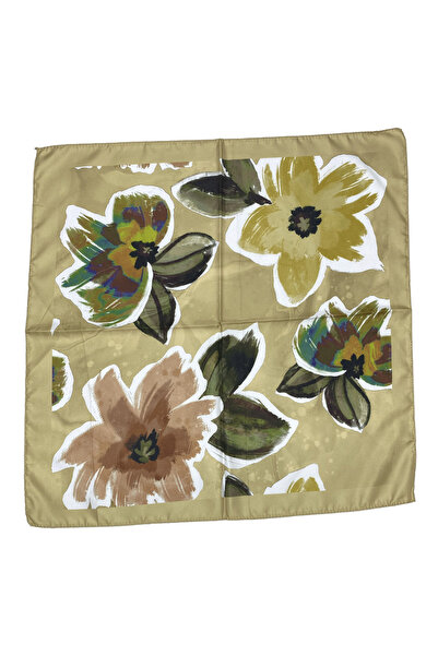 Sultan İpek Çiçek Desenli Fular / Bandana 52x52