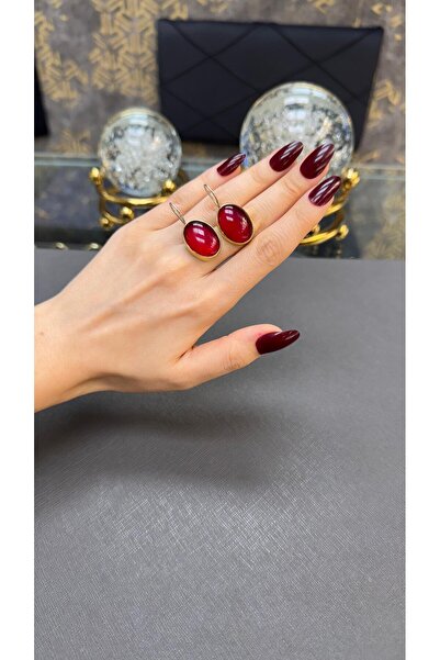 Gümüşhanesi Lal taşlı otantik gümüş küpe