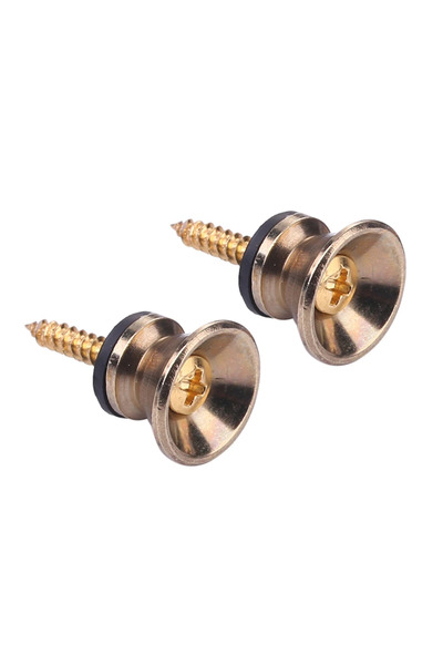 APWIKOGER Golden 2pcs Metal Guitar Pegs for Folk Ukulele Guitar Strap Buckle Button End Lock Pins Stringed Ins