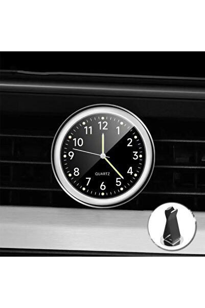 Choice ساعة لوحة قيادة السيارة السوداء مع ساعة كوارتز إلكترونية صغيرة للدراجات النارية والدراجات الهوائية