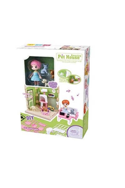 dalip Pet Shelter Playset, Dollhouse with Furniture and Accessories, Fun Activities