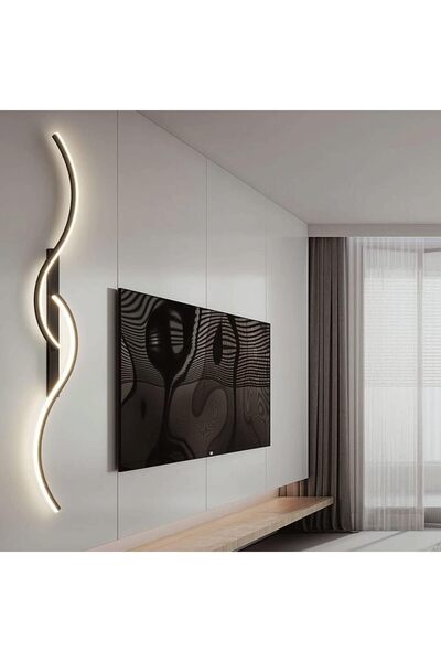 LUMİERE DECOR LUMANA DEKORATİF MODERN LEDLİ APLİK 1 ADET SİYAH SALON, KORİDOR VE YATAK ODASI EC-4323
