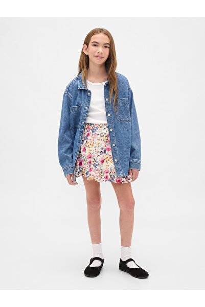 GAP Kız Çocuk Pembe Easy Balon Şort Etek