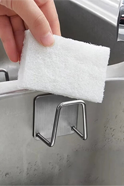 AYACO Kendinden Yapışkanlı Süngerlik Raf Paslanmaz Çelik Delmeden Montaj Mutf...