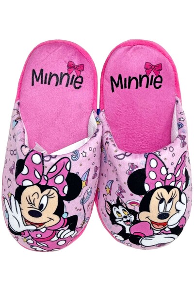 Minnie Mouse Girls' slippers, plush, multicolor, non-slip sole,