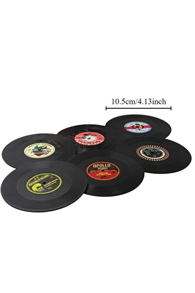Choice4 6pcs per set Set of 6 Colorful Retro Vinyl Record Disk Coasters for D...