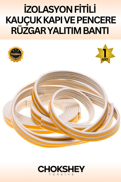 Onba Beyaz Kapı ve Pencere Rüzgar Yalıtım Bandı İzolasyon Fitili Kauçuk 2mmx5...