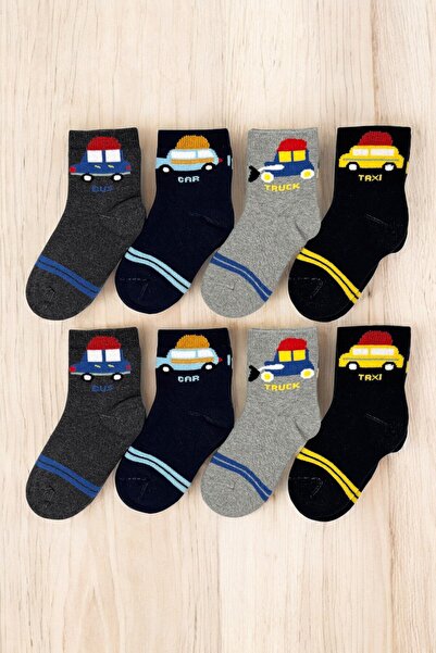 ZENGİN 8 Çift Dikişsiz Arabalı Kışlık Kalın Havlu Çocuk Soket Çorap