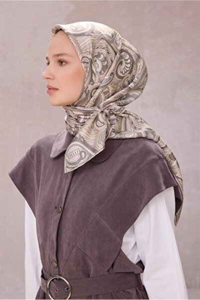 Belli Tivil Pure Silk Scarf 4222 - 84 Cream Abstract Pattern