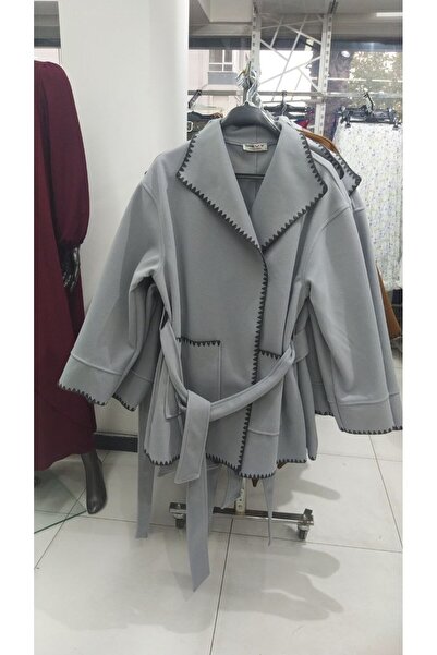 STYLENEST Women's Long Sleeve Double Breasted Shawl Collar Belted Coat with Pockets