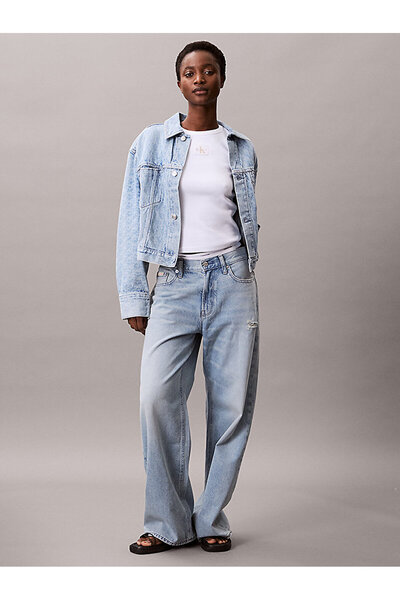 Calvin Klein Women's Cinched Trucker Denim Jacket