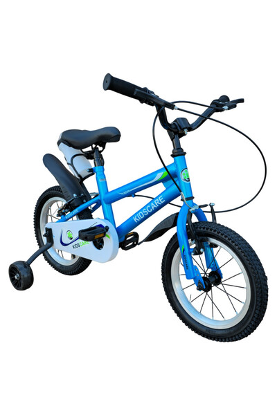 KidsCare Bicicletă pentru copii 2-4 ani HappyBoy albastră 12 inch – cu roți ajutatoare