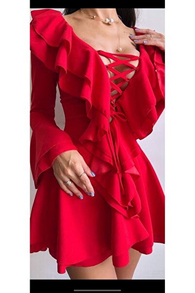 Miran Göğüs dekolteli elbise