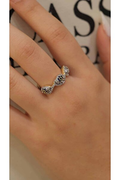 Jerie Full Zircon Stone Eye Figure Adjustable Ring