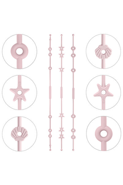 Choice 02-dasty lilac Color Kids 3PC Silicone Suck Clips Solid Color Suck Cha...