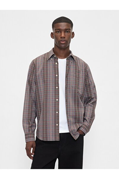 GAP Erkek Kahverengi Standart Fit Oxford Gömlek