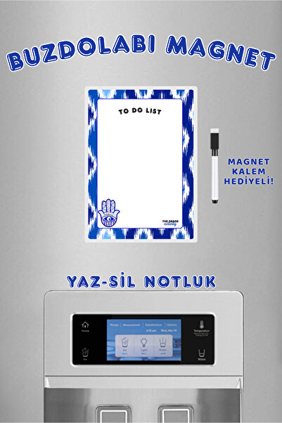 The Grade Summer Sil Notepad to Do List Fatma Ana Eli Nazar Bead Accessory Magnetic Refrigerator Notepad Kitchen Decor