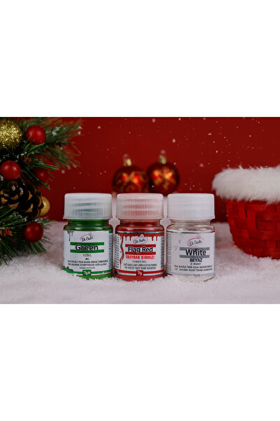 Dr. Gusto Yılbaşı Temalı Yağ Bazlı Gıda Boyası Seti Kırmızı Yeşil Beyaz