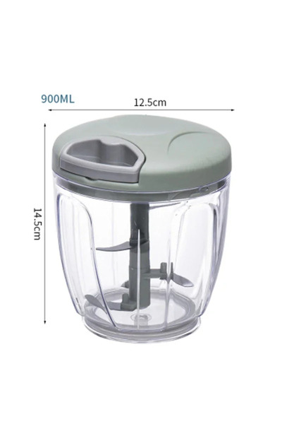 Choice11 مفرمة ثوم يدوية دوارة خضراء سعة 900 مل/500/900 مل، لتقطيع الخضار وال...