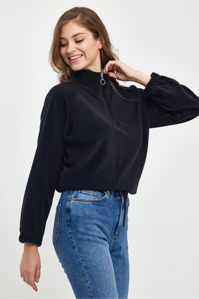 Superlife Γυναικείο φούτερ με μισό φερμουάρ Softech Fleece, άνετο και ελαστικό, spr24pwk99