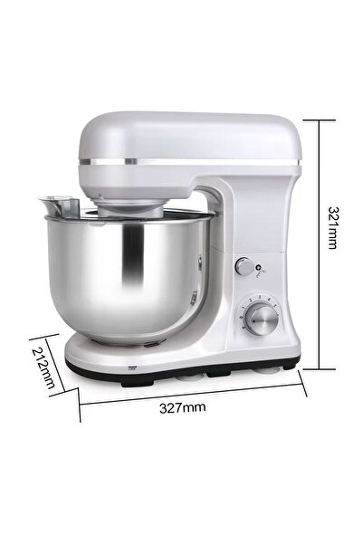 hoffmans Powerful Professional Bowl Mixer - 1200W, 8L, 6 Speeds, Turbo Function, Stainless Steel, Dough Kneading