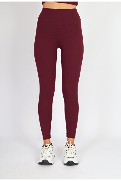 Softandbasic Slım Fit Toparlayıcı ve Esnek Bordo Tayt