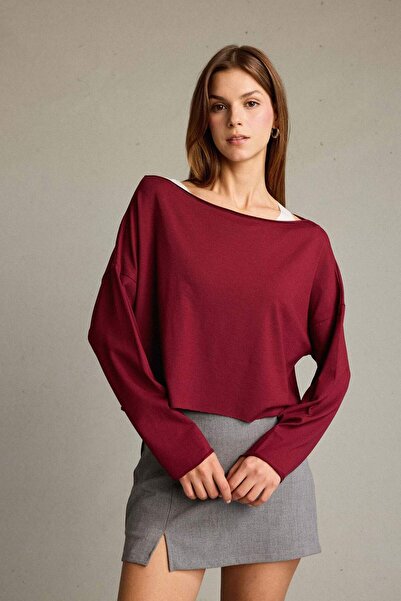 DeFacto Regular Fit Boat Neck Modal Sweatshirt G3333Ax25Wn