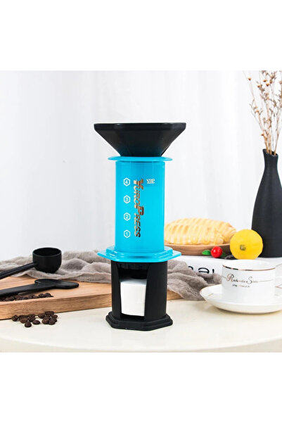 Choice ماكينة صنع قهوة يوروبريس الفرنسية المحمولة باللون الأزرق، فلتر قابل لإ...