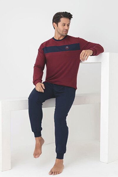 PİJAMANGEL ERKEKSIFIR YAKA PİJAMA TAKIMI